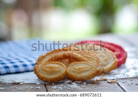 Palmiers (elephant ear), puff pastry cookie