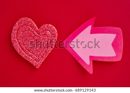 Health care background with heart and arrow signals. Valentine day