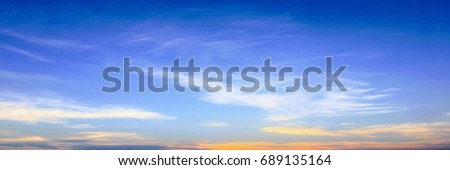 Beautiful clouds with blue sky background. Nature weather, cloud blue sky and sun Royalty-Free Stock Photo #689135164