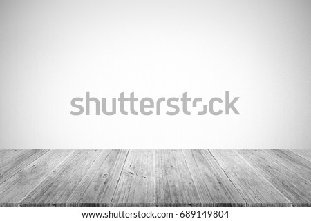 Wall texture background surface natural color , process in white color with wood terrace