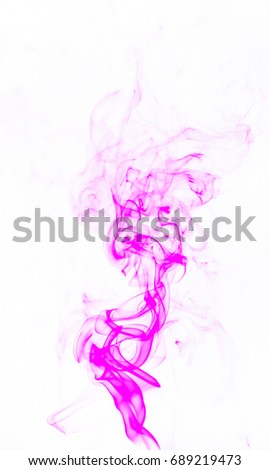 Purple smoke white background.