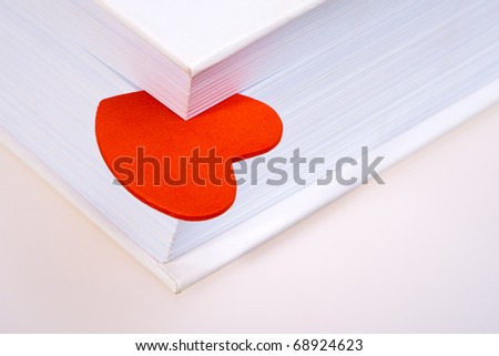 heart bookmark in a book
