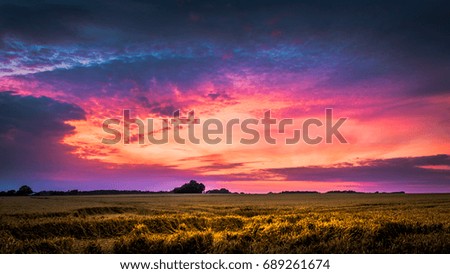Colourful cloudscape at dusk