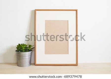 wooden frame poster at modern home decor