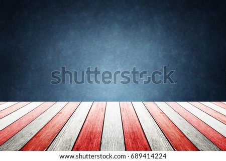 USA colors empty interior room with free space for text or product displays