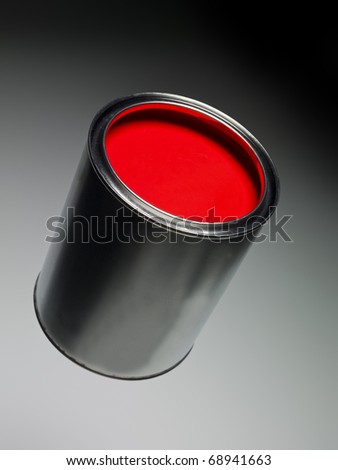Red Paint can on toned background