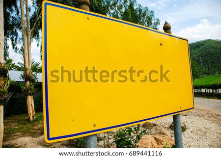 Yellow  traffic road sign for fill any text.