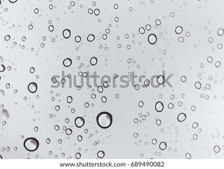 The water droplets on mirror with blurred background.