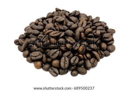 pile of coffee bean isolated on white background