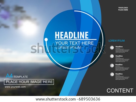 Abstract vector modern cover business brochure vector design, Leaflet advertising abstract background, Modern poster magazine layout template, Horizontal annual report for presentation.A4 Royalty-Free Stock Photo #689503636