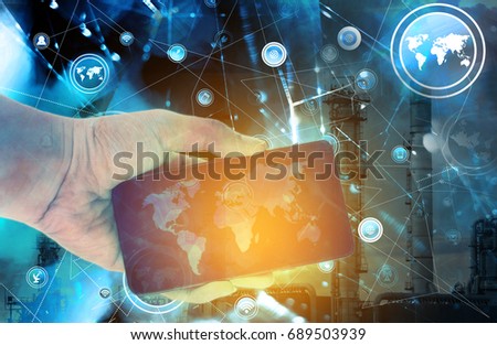 Business Network technology future central Connection City global concept abstract background 