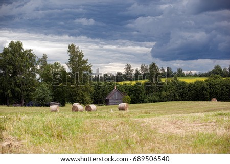Storm clouds in the countryside
