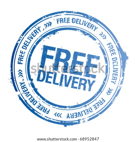 Free delivery vector stamp.