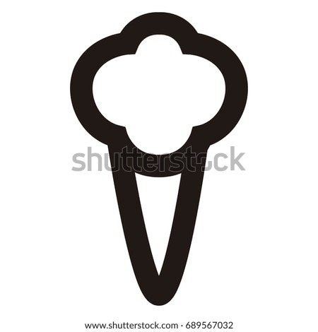 Isolated outline of an ice cream, Vector illustration