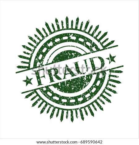 Green Fraud distress rubber stamp