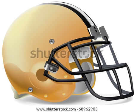 Helmet football yellow gold withe & black line