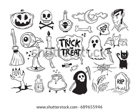Set of Halloween themed icons