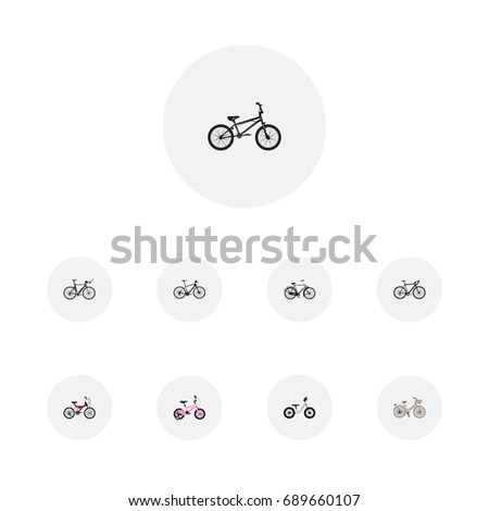 Realistic Brand , Equilibrium, Adolescent Vector Elements. Set Of Bicycle Realistic Symbols Also Includes Teenager, Kids, Adolescent Objects.
