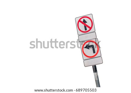 Traffic sign isolated from white background.