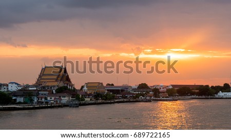 Chao Phraya River at sunset