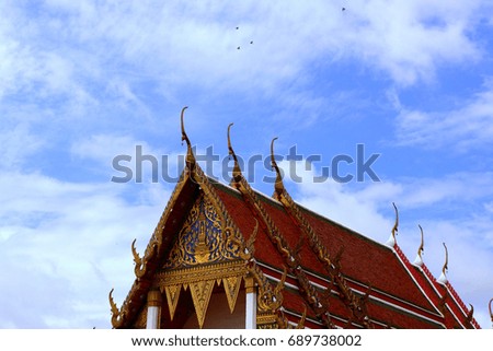 Church in temples and blue sky.