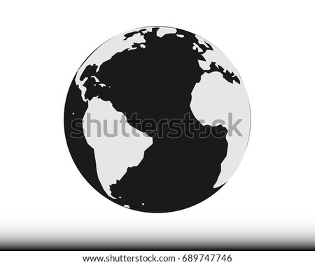 Globe Symbol - Illustration, Icon, Space, Planet Earth, World Map