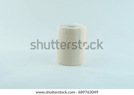 elastic bandage rolled up isolated on white background