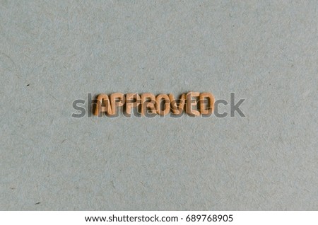 Approved word with pasta letters