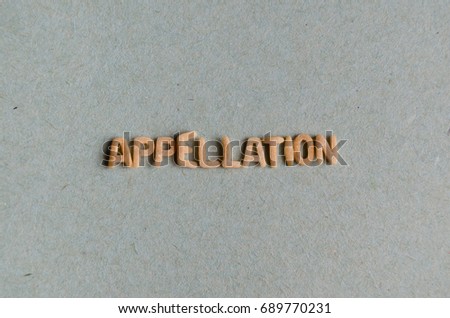 Appellation word with pasta letters