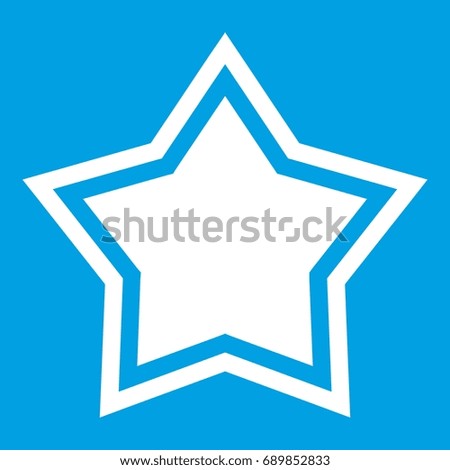 Star icon white isolated on blue background vector illustration