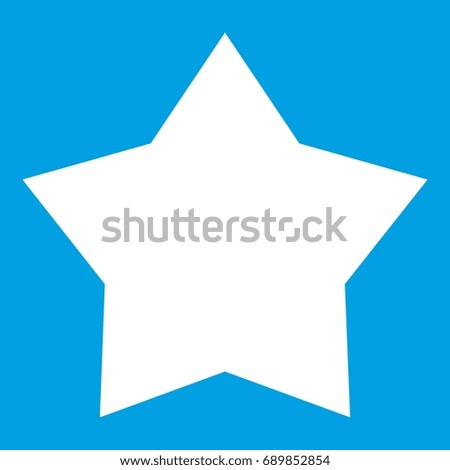 Star icon white isolated on blue background vector illustration
