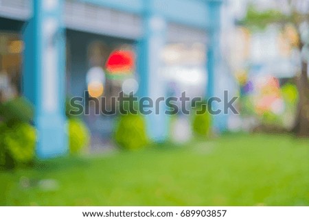 Blurred background : people shopping at market fair in day