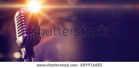 Close-up of retro microphone at concert Royalty-Free Stock Photo #689916685