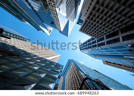 Modern skyscrapers shot with perspective