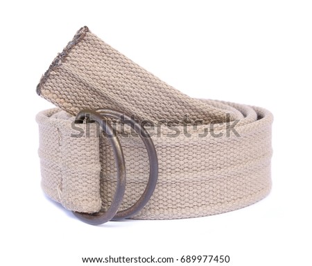 Men`s brown belt isolated on white background