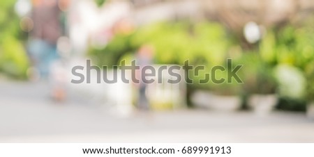blur image of day market on street