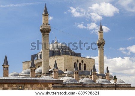 View over the Selimiye Mosque in Konya, Turkey.