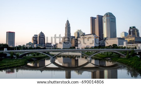 Downtown Columbus at Twilight House