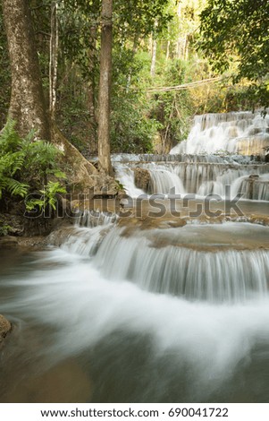 tropical wild stream and fall ,Thailand 