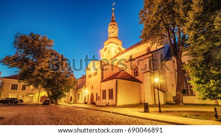 Tallinn, Estonia: St Mary's Cathedral at night
