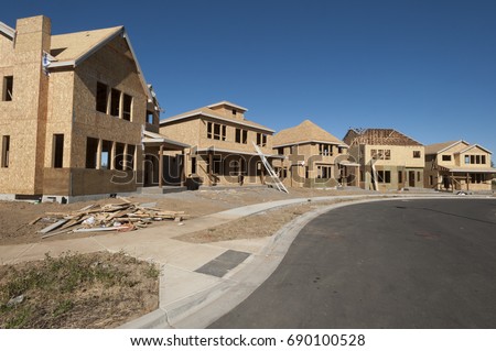 New home construction Royalty-Free Stock Photo #690100528