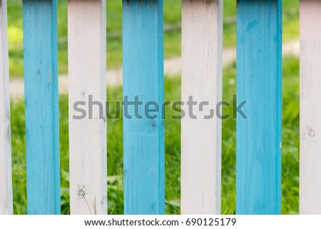 Blue white fence background