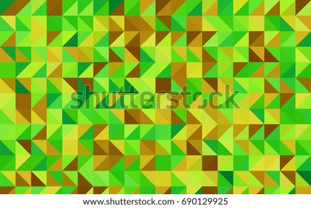 Light Green, Yellow vector blurry triangle pattern. Triangular geometric sample with gradient.  Triangular pattern for your business design.