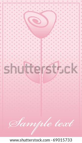 pink rose. Vector greeting card