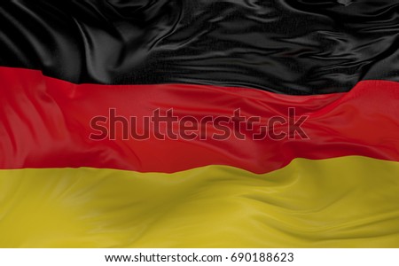 National Flag of the Germany waving in the wind 3d render