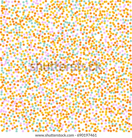 Bright Background of Multicolored Confetti. Square Card, Cover and Frame. Vector Isolated Confetti on White Background Pattern. Template Background Orange, Yellow, Blue, Turquoise and Pink Colors.