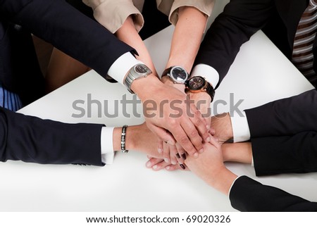 Business handshake over the deal