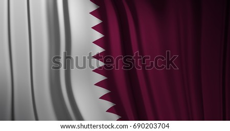 Qatari Flag, Qatar Color (3D Render)