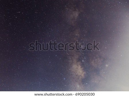  The Milky Way ,Long exposure photograph.