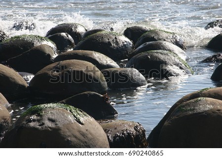 Close-up of Bowling Ball Beach rocks